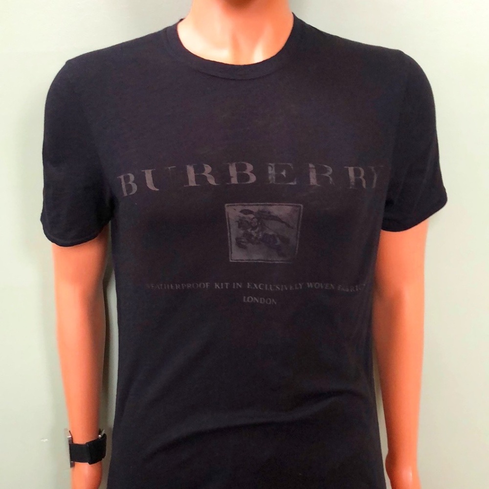 Burberry Brit Black Graphic T-Shirt Mens Size Small - Picture 2 of 7